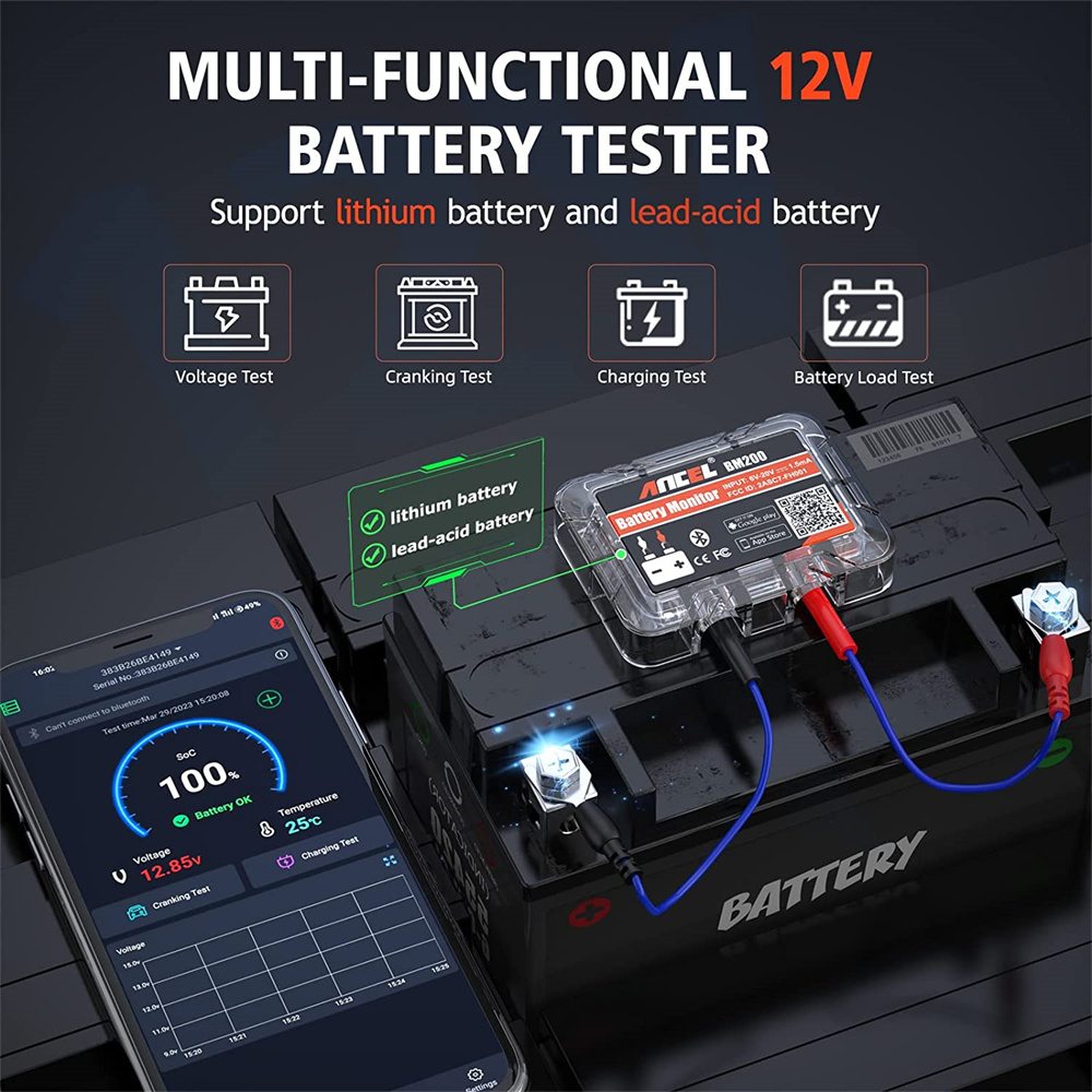 12V 자동차 배터리 테스터 블루투스 4.2 배터리 모 - Battery Load Tester 리뷰 및 가격
