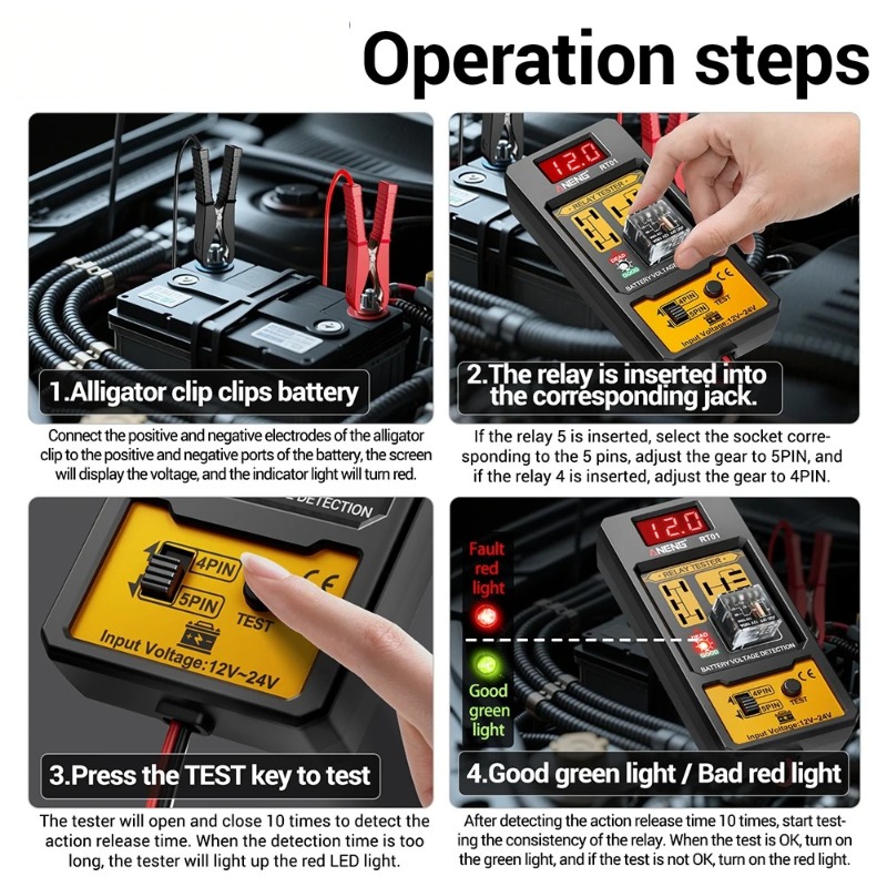 12V 24V 자동차 릴레이 테스터 범용 4핀 5핀 자 - Battery Load Tester 리뷰 및 가격