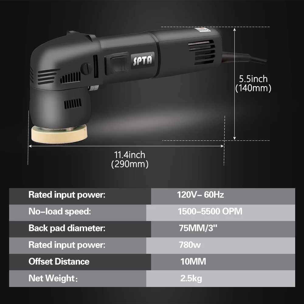 SPTA 오비탈 자동차 광택기 3인치 10mm/780W - Orbital Polisher Da 리뷰 및 가격