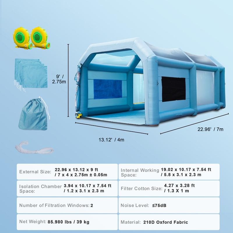 팽창식 페인트 부스, 23x13x8.5피트 팽창식 스프 - Inflatable Paint Booth 리뷰 및 가격